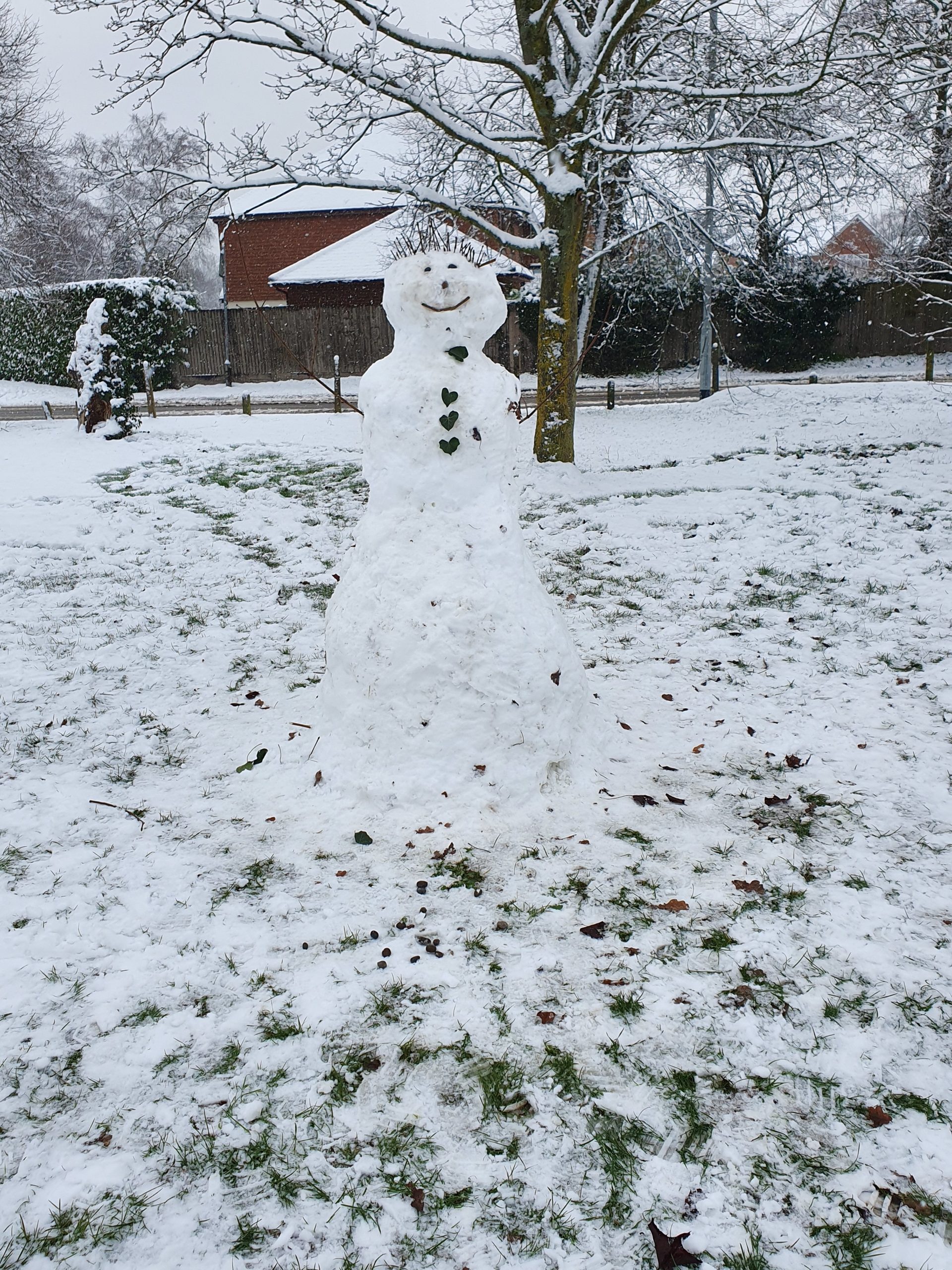 A snowman at Bearwood Recreation Ground